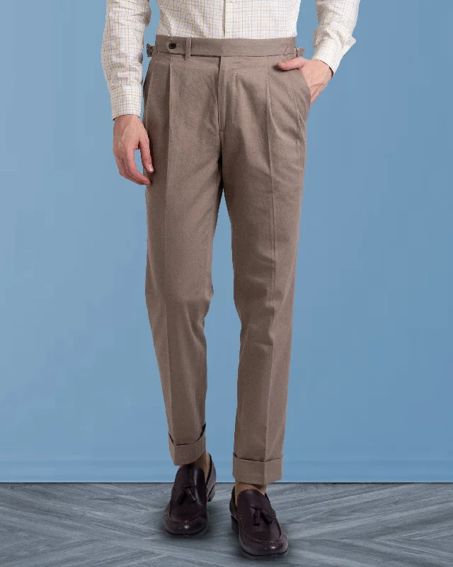 Pleated Sondrio Drab Twill Pant Classic Flared Pants