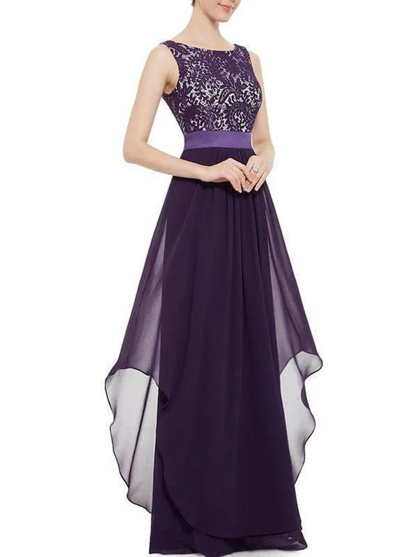 Pretty Round Neck Sleeveless Party Dress Bridesmaids Dress Tunics Long Elegant
