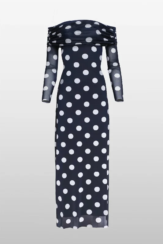 Steve Madden Aurelia Off The Shoulder Polka Dot Dress Tunics Brand named
