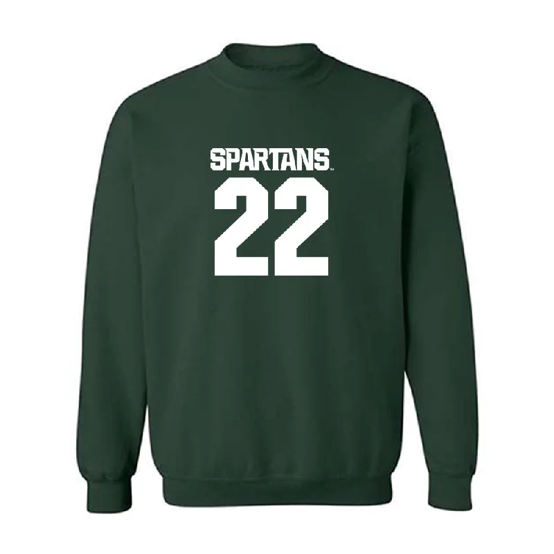 Michigan State - NCAA Women's Basketball : Nyla Hampton - Generic Shersey Crewneck Sweatshirt Hoodie with Hem Drawcord Adjustable Customizable