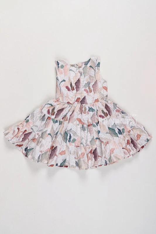 Fancy Dresses in Georgette with Subtle Leaf Print and Elegant Fit for Girls Tunics Chinos classic