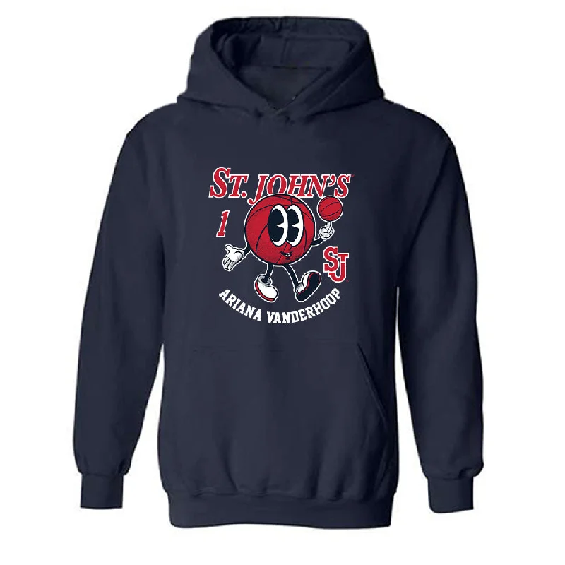 St. Johns - NCAA Women's Basketball : Ariana Vanderhoop - Fashion Shersey Hooded Sweatshirt Hoodie with Ribbed Cuffs Snug Fit Comfort