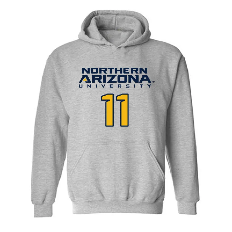 Northern Arizona - NCAA Women's Basketball : Audrey Taylor - Kiss My Axe V2 Classic Shersey Hooded Sweatshirt Hoodie with Neon Bright Vibrant
