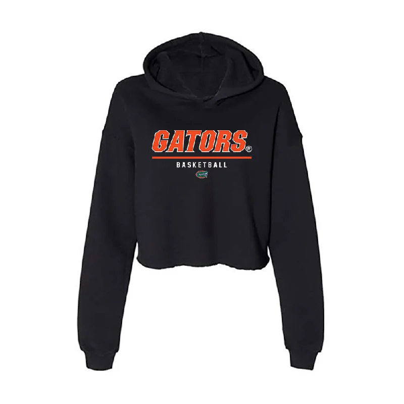 Florida - NCAA Women's Basketball : Daviane Mindoudi - Women's Crop Fleece Hoodie Hoodie with Stripes Bold Sporty