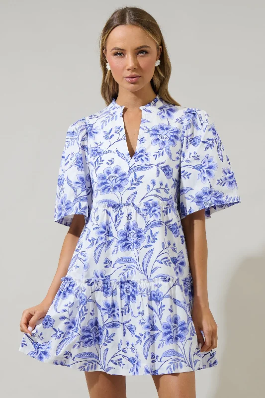 Maeve Floral Dixie Split Neck Shift Dress Tunics Essential wardrobe