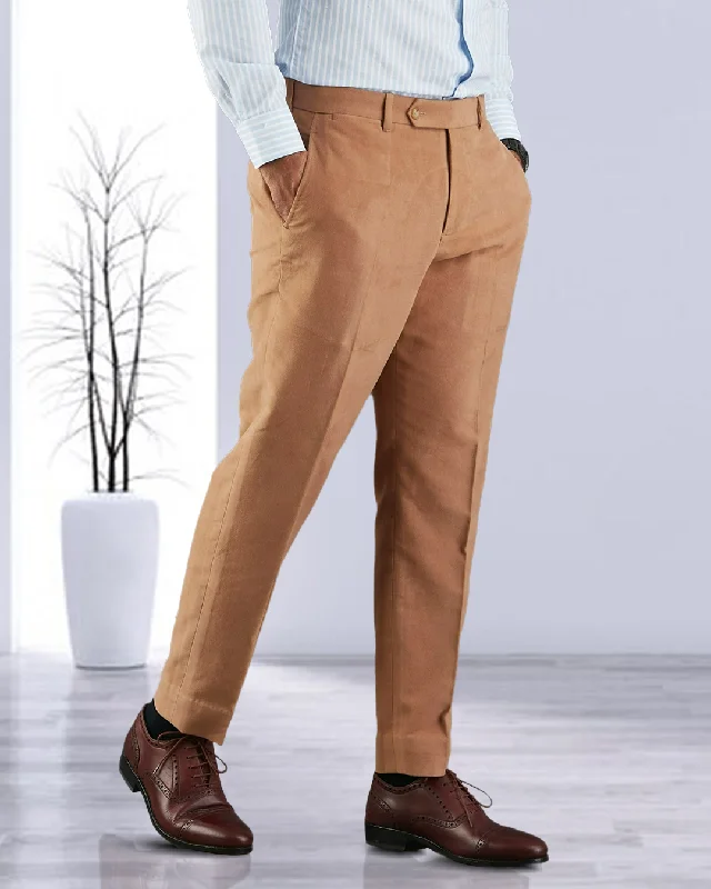Zegna Camel Brown Cashco Moleskin Dress Pant Stylish Harem Pants
