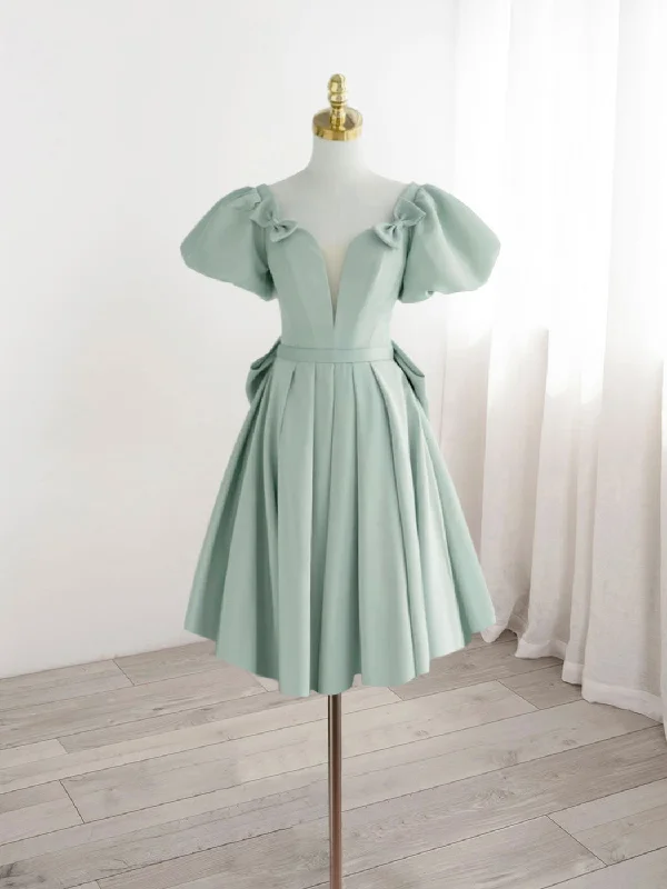 Mint Green Short Occcasion Party Dress Homecoming Dress Tunics Short Trendy