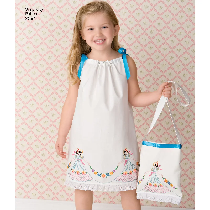 Simplicity Pattern 2391 Child's Pillowcase Dress, Tops, Pants, and Bag Formal Linen Trousers