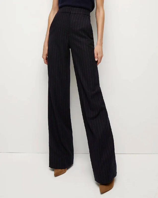 Tonelli Pant In Navy Multi Trendy Wide-Legged Trousers
