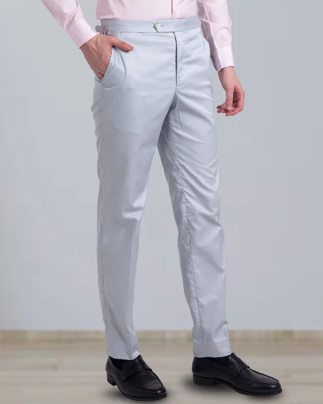 Grey Cotton Dress Pant Comfortable Pleated Pants