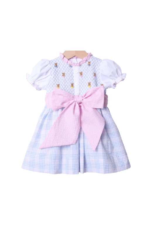 Smocked Bullion Bunny Heirloom Dress Square Neckline Feminine