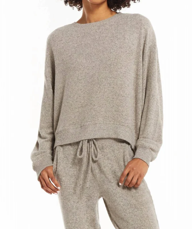 Tullahoma Long Sleeve Top And Pant Set in Heather Ash Soft Sweatpants Style