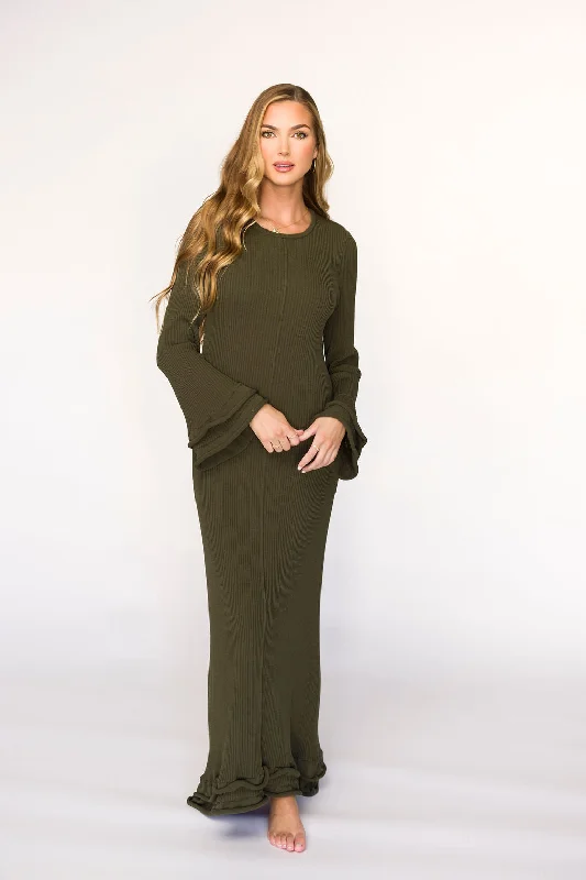 Arlet Dress in Olive - Bump Friendly Tunics Versatile stylish