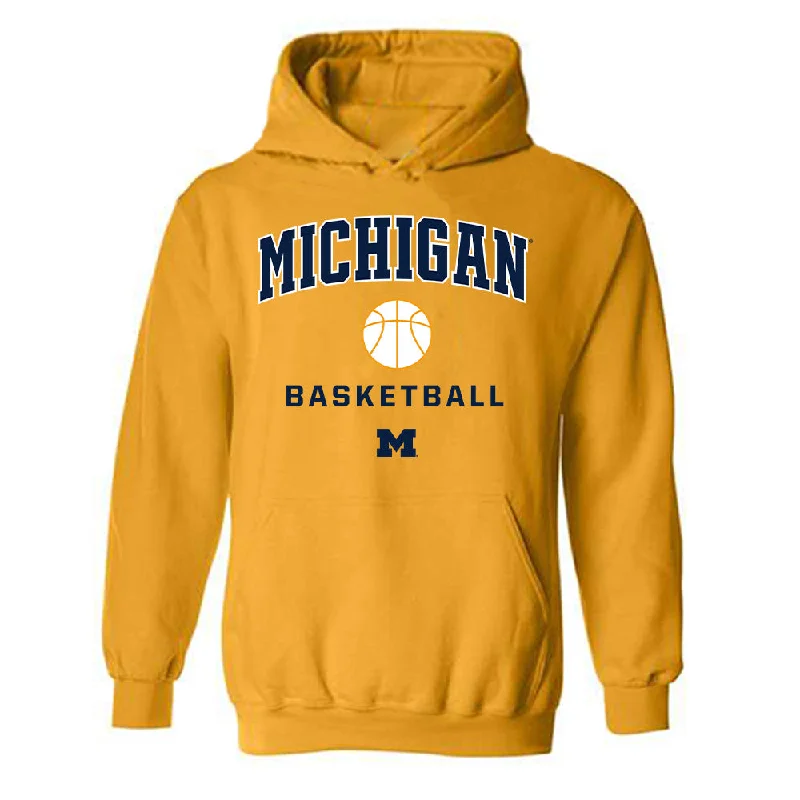 Michigan - NCAA Women's Basketball : Alyssa Crockett - Sports Shersey Hooded Sweatshirt Hoodie with Drop Shoulder Relaxed Streetwear