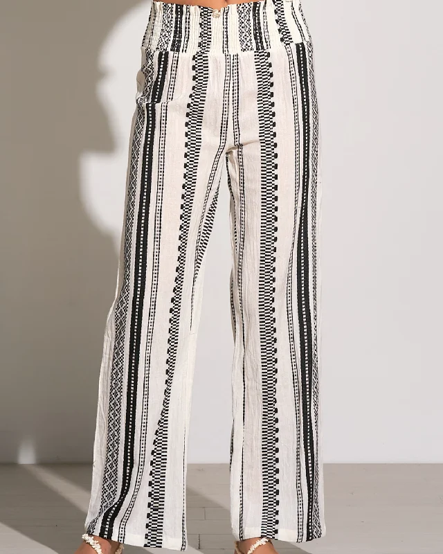 2024 Elan Smocked Wide Leg Pant (More colors available) - CNJ2301 Relaxed Fit Trousers
