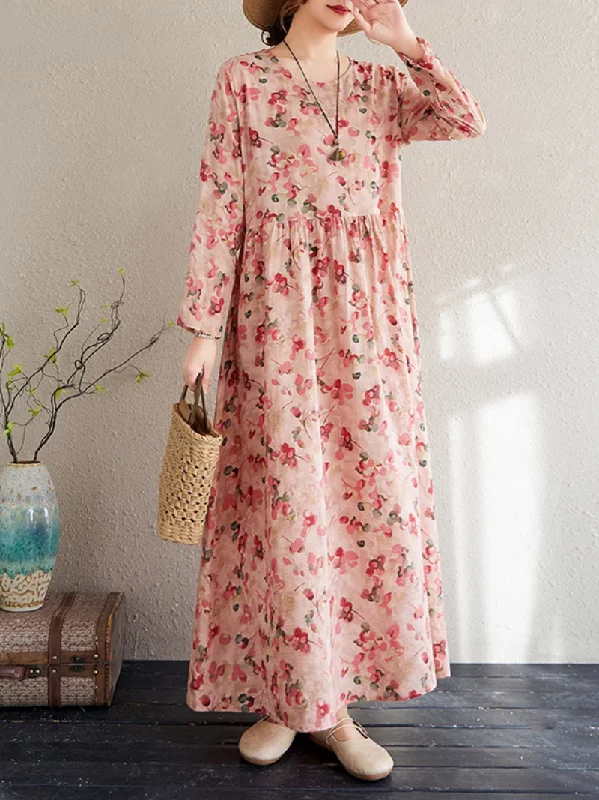 Women's Stylish Option Everyday Floral Smock Dress Tunics Trendy modern