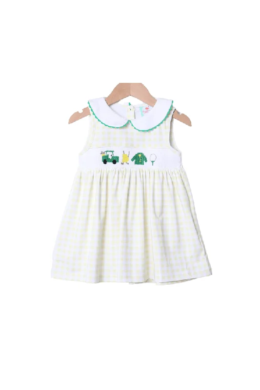 Smocked Golf Classics Yellow Gingham Dress Tunics Stylish modern
