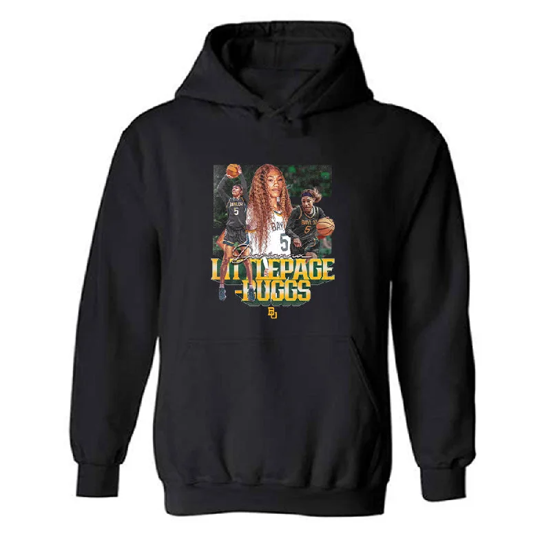 Baylor - NCAA Women's Basketball : Darianna Littlepage-Buggs - Player Collage Hooded Sweatshirt Hoodie with Cuffed Sleeves Snug Secure