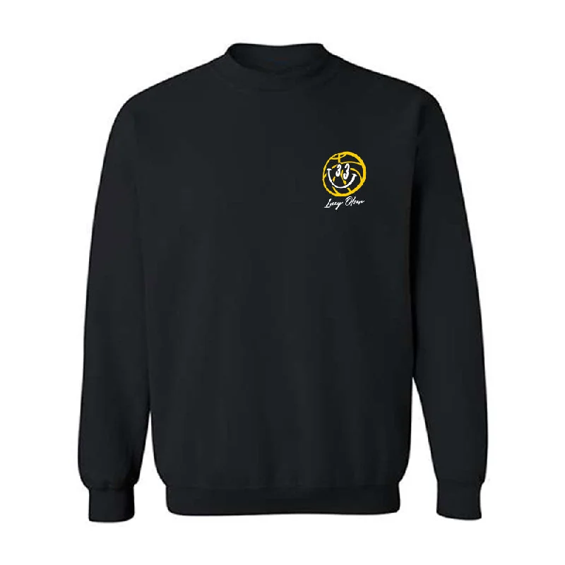Iowa - NCAA Women's Basketball : Lucy Olsen - Just Enjoy It Crewneck Sweatshirt Hoodie with Rolled Sleeves Casual Relaxed