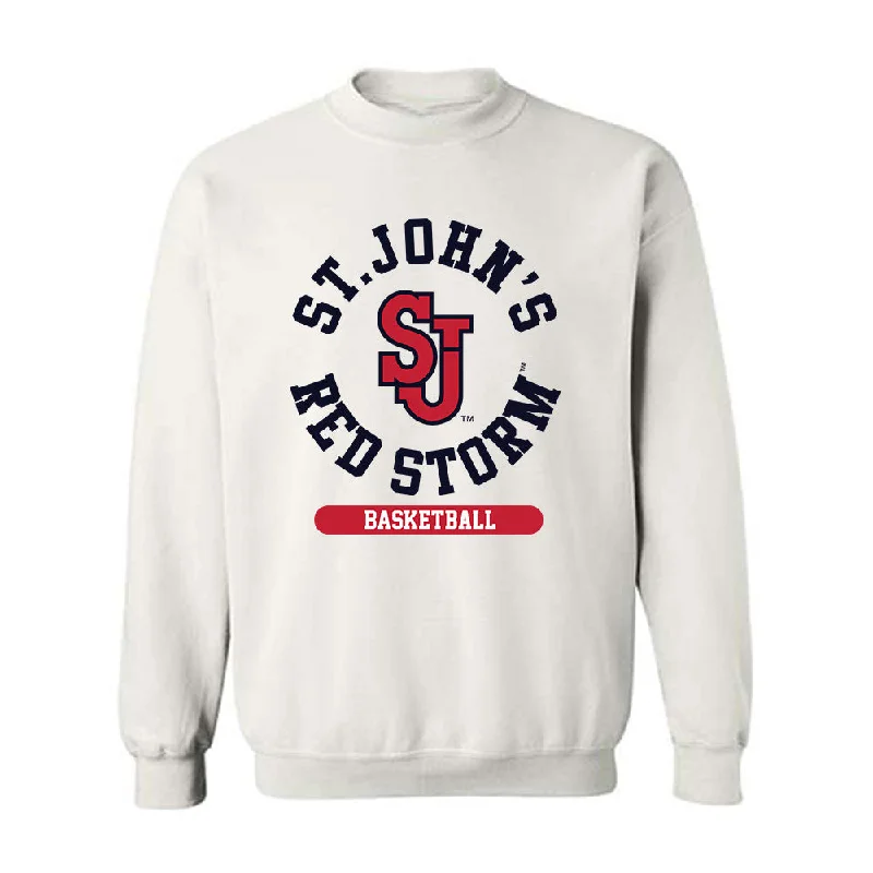 St. Johns - NCAA Women's Basketball : Ariana Vanderhoop - Classic Shersey Crewneck Sweatshirt Hoodie with Hem Fringe Bohemian Relaxed