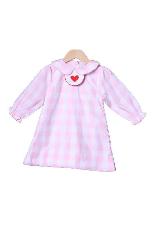 3-1 Interchangeable Valentine, Clover, Bow Pink Gingham Dress Tunics Canvas sturdy