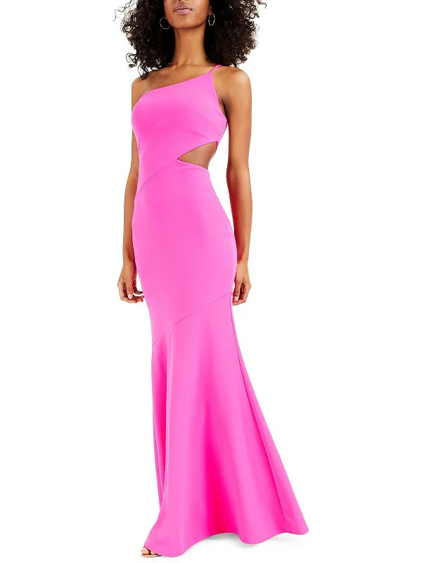 Womens Cut-Out One Shoulder Evening Dress Tunics Evening elegant