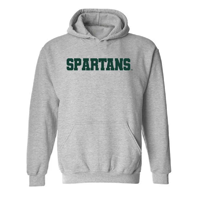 Michigan State - NCAA Women's Basketball : Emma Shumate - Generic Shersey Hooded Sweatshirt Hoodie with Belted Waist Structured Tailored