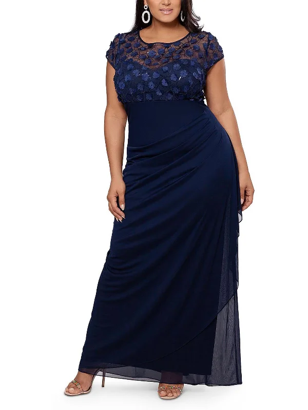 Plus Womens Floral Gathered Evening Dress Tunics Cozy comfortable
