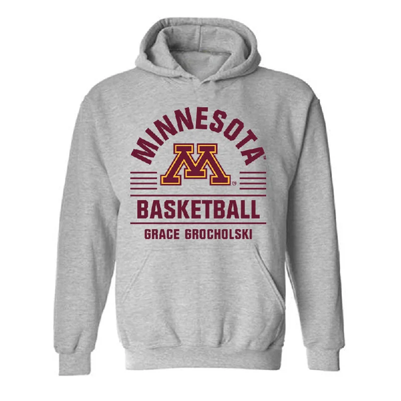 Minnesota - NCAA Women's Basketball : Grace Grocholski - Classic Fashion Shersey Hooded Sweatshirt Hoodie with Zipper Placket Modern Functional Minnesota - NCAA Women's Basketball : Grace Grocholski - Classic Fashion Shersey Hooded Sweatshirt Hoodie with Zipper Placket Modern Functional