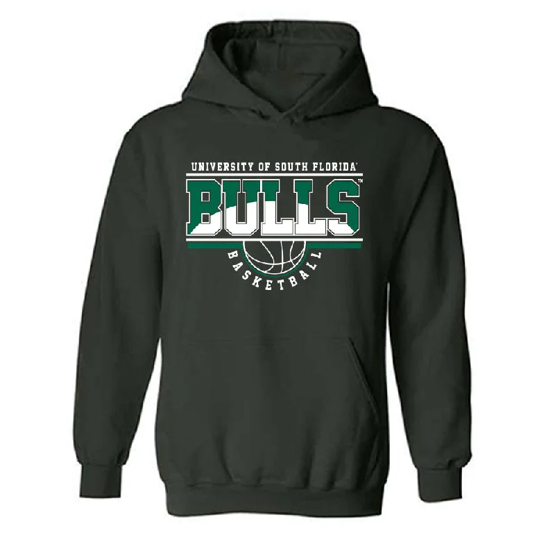 USF - NCAA Women's Basketball : Mama Dembele Traore - Classic Shersey Hooded Sweatshirt Hoodie with Pattern Geometric Abstract