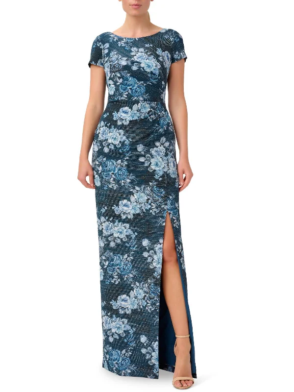 Womens Metalic Maxi Evening Dress Tunics Velvet soft
