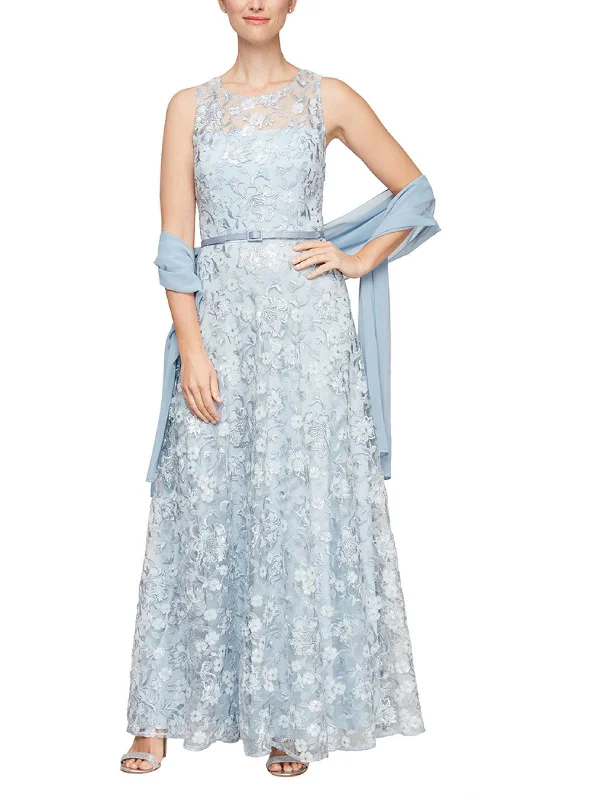 Womens Lace Full Length Evening Dress Tunics Trousers formal