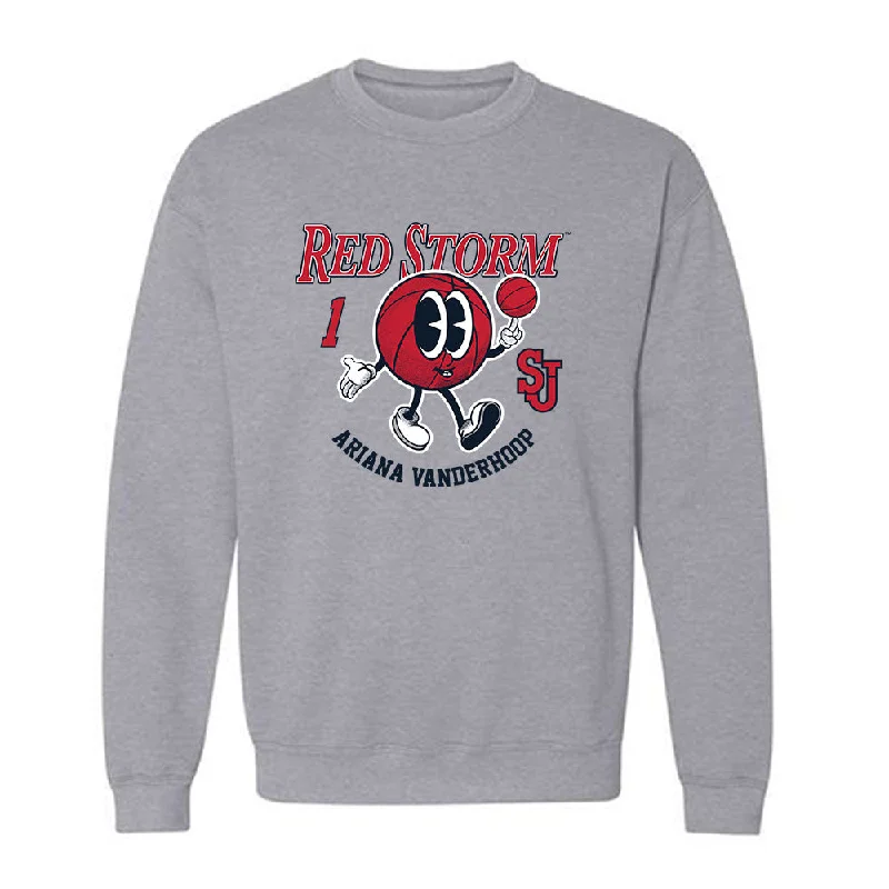 St. Johns - NCAA Women's Basketball : Ariana Vanderhoop - Fashion Shersey Crewneck Sweatshirt Hoodie with Hem Raw Edge Edgy Unfinished