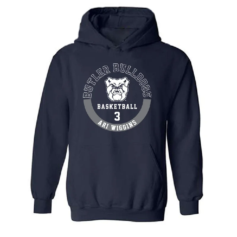 BU - NCAA Women's Basketball : Ari Wiggins - Generic Shersey Hooded Sweatshirt Hoodie with Color Block Contrast Stylish