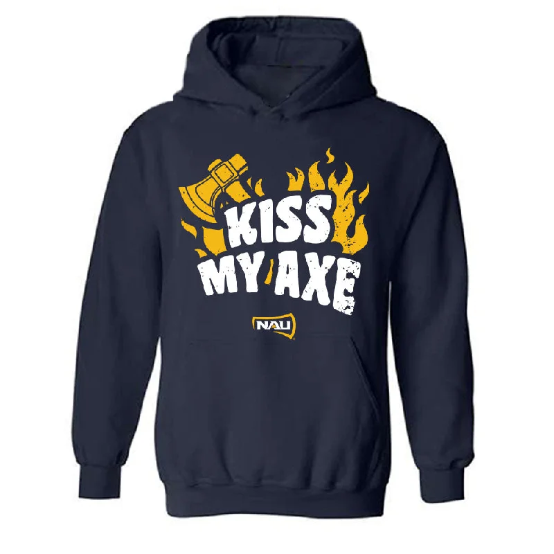Northern Arizona - NCAA Women's Basketball : Audrey Taylor - Kiss My Axe V3 Classic Shersey Hooded Sweatshirt Hoodie with Earth Tones Natural Calm