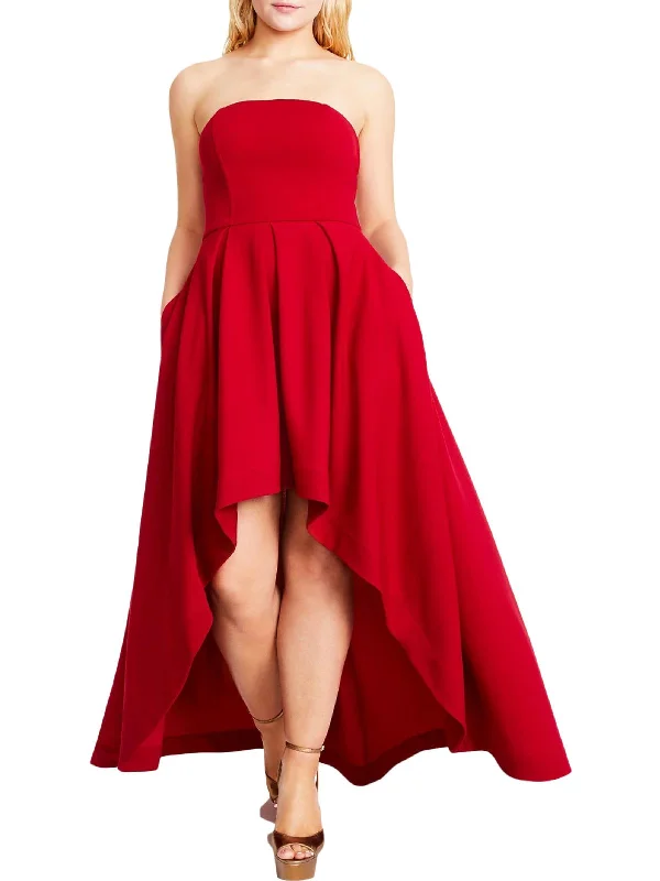 Juniors Womens Crepe Strapless Evening Dress Tunics Trendy modern