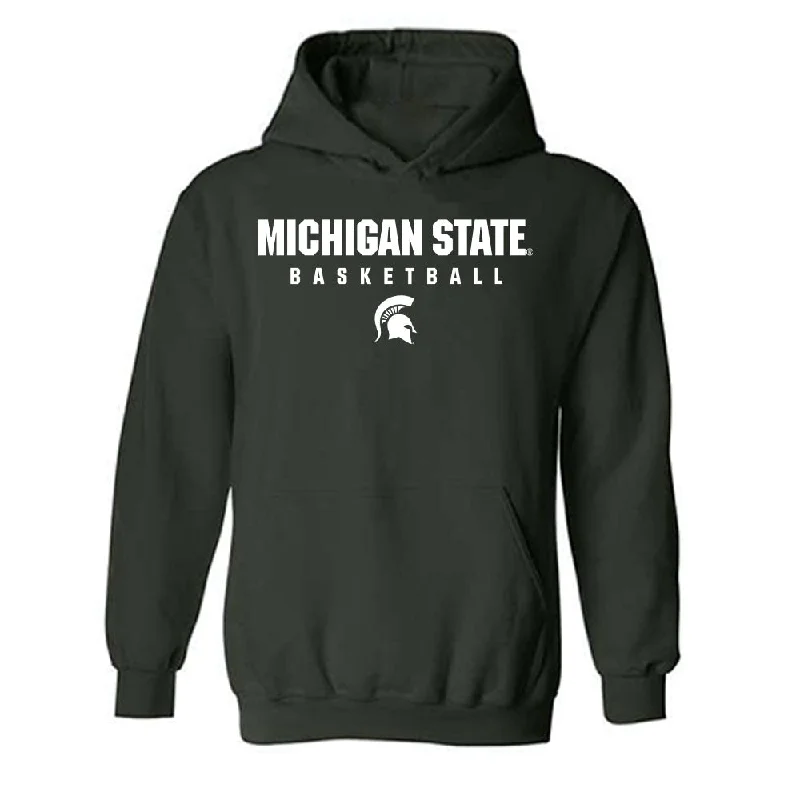 Michigan State - NCAA Women's Basketball : Emma Shumate - Classic Shersey Hooded Sweatshirt Hoodie with Hem Patch Decorative Personalized