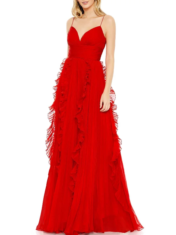 Womens Chiffon Long Evening Dress Pencil Office Professional