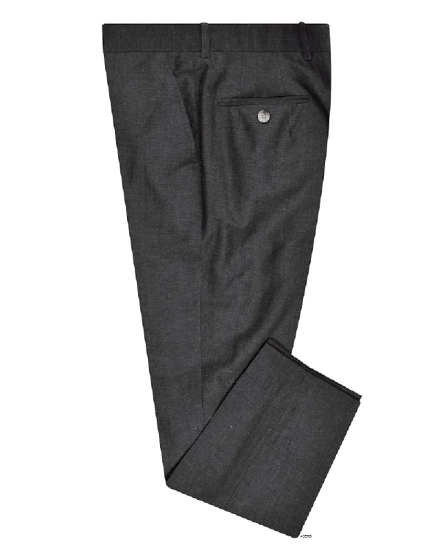 Vitale Barberis Canonico -  Dark Grey Wool Linen Dress Pant Comfortable Denim Leggings