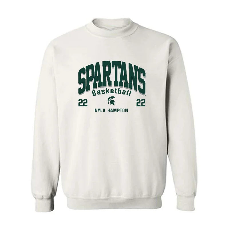 Michigan State - NCAA Women's Basketball : Nyla Hampton - Classic Fashion Shersey Crewneck Sweatshirt Hoodie with Raglan Sleeves Sporty Comfortable