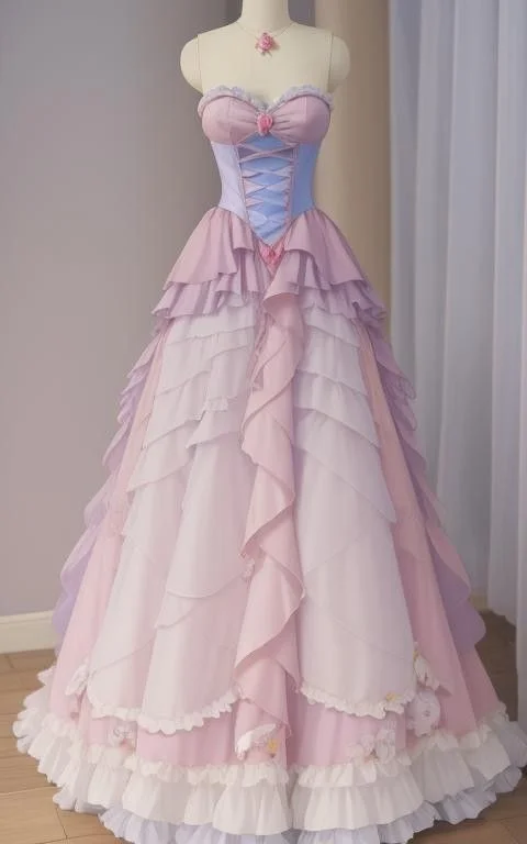 Bonnyshow Retro Ball Gown Sweetheart Layers Pink Party Dress Long Prom Dresses Evening Dress SD1783 empire Waist empire