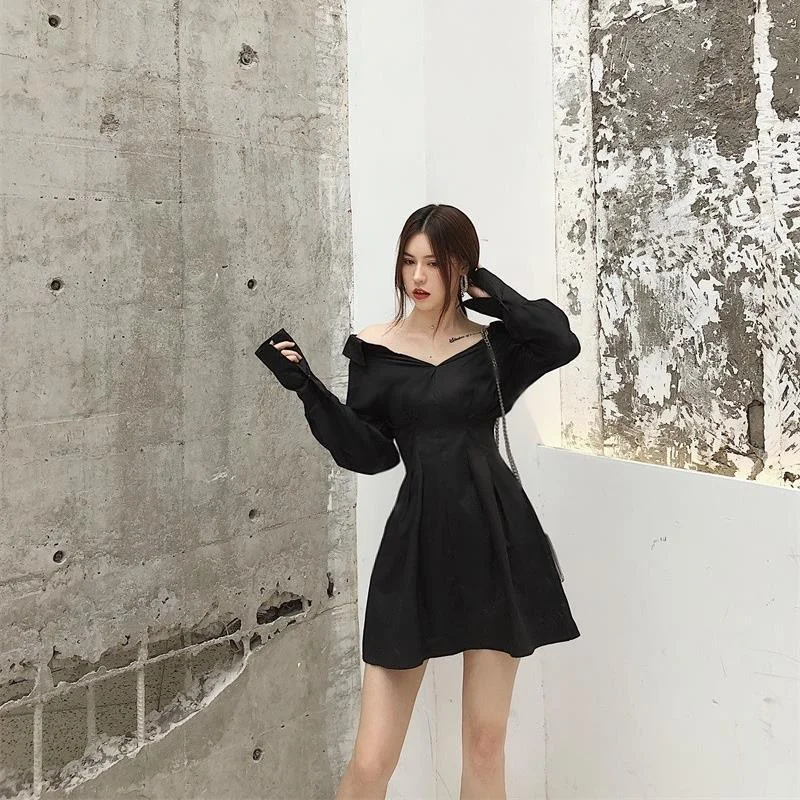 Femininity New Waist Slimming Dress Tunics Long Elegant