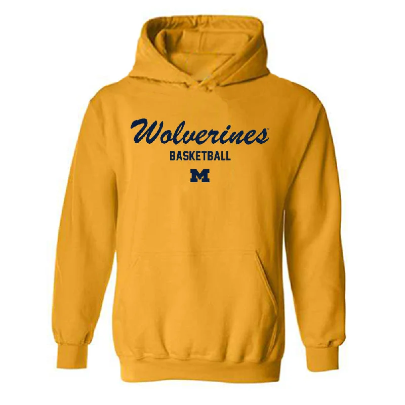 Michigan - NCAA Women's Basketball : Jordan Hobbs - Classic Shersey Hooded Sweatshirt Hoodie with Ribbed Neckline Snug Warm