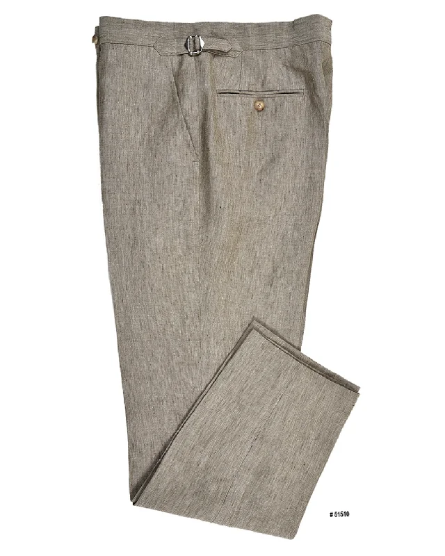 Light Olive Linen Dress Pant Slim-Fit Khaki Pants