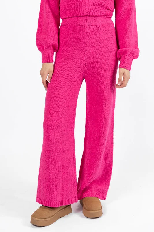 Cozy For Keeps Hot Pink Lounge Pants FINAL SALE Slim Fit Casual Pants
