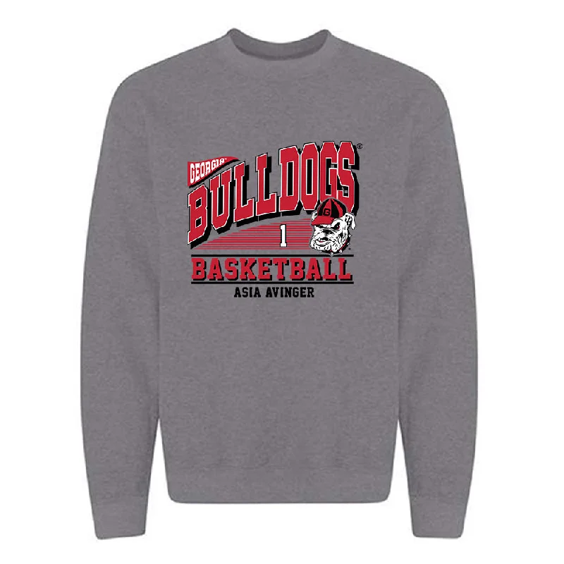 Georgia - NCAA Women's Basketball : Asia Avinger - Classic Fashion Shersey Crewneck Sweatshirt Hoodie with Half-Zip Sporty Casual Georgia - NCAA Women's Basketball : Asia Avinger - Classic Fashion Shersey Crewneck Sweatshirt Hoodie with Half-Zip Sporty Casual