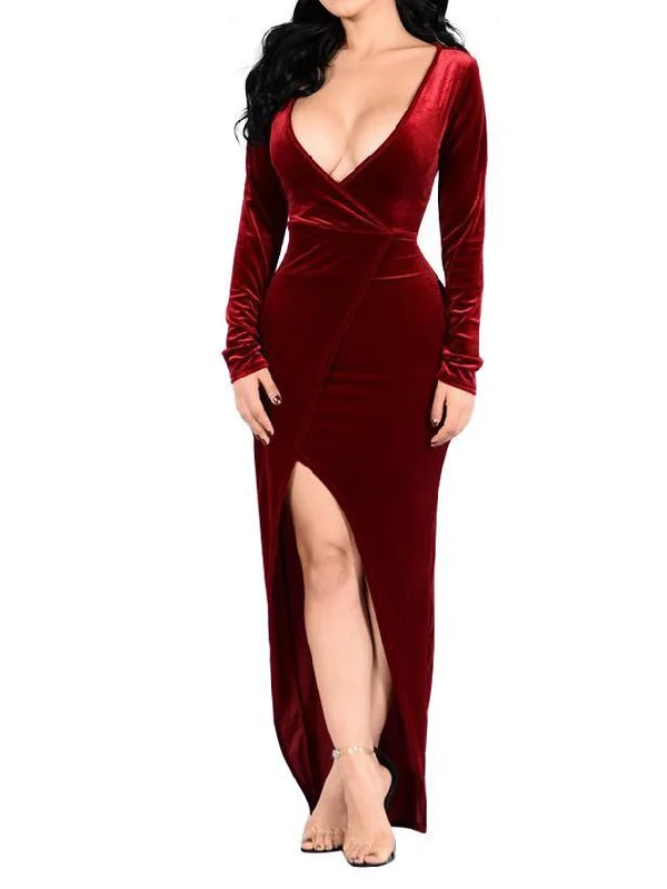 Gold velvet fabric hot sale party party dress 4 Colors Crew Neckline Sporty