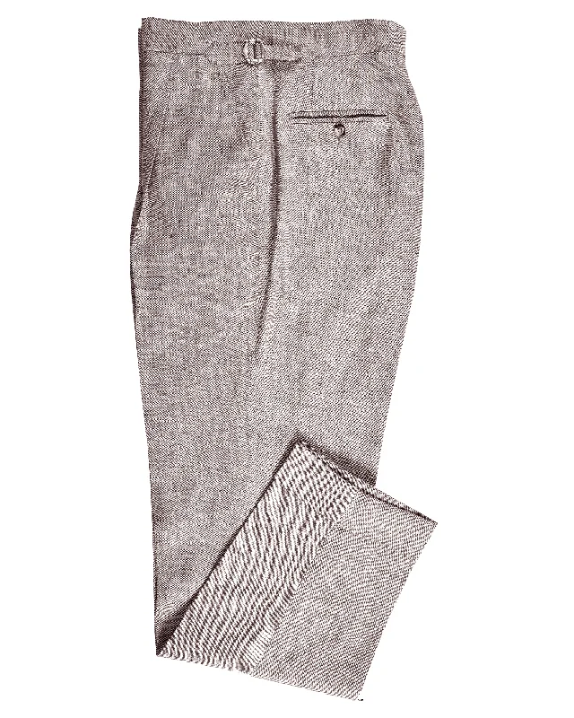 Linen Cotton Brown White Light Canvas Dress Pant Formal Stretch Pants