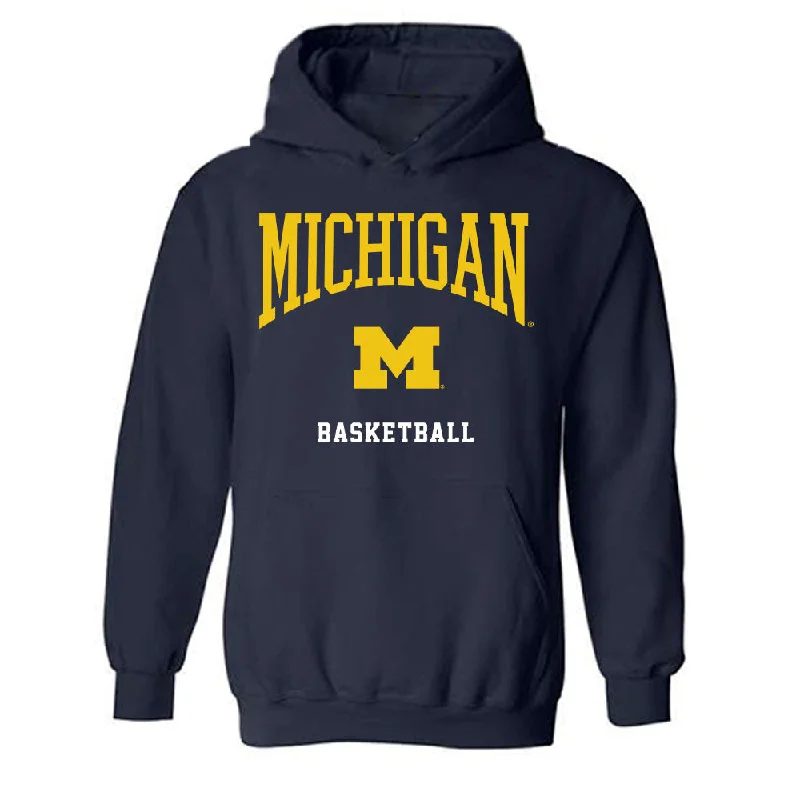 Michigan - NCAA Women's Basketball : Jordan Hobbs - Classic Shersey Hooded Sweatshirt Hoodie with Mock Neck Collared Structured