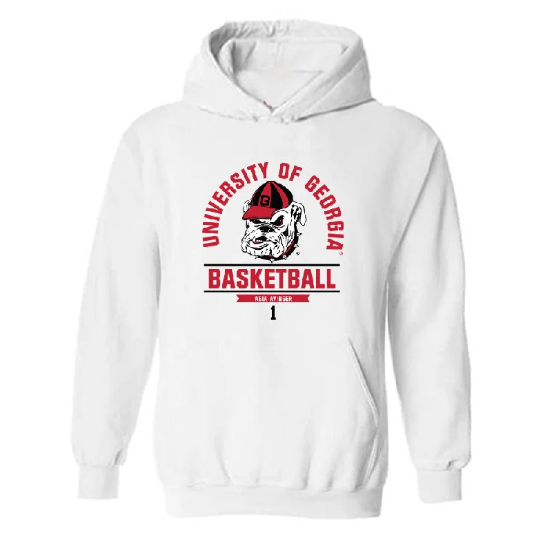 Georgia - NCAA Women's Basketball : Asia Avinger - Classic Fashion Shersey Hooded Sweatshirt Hoodie with Button Placket Classic Preppy Georgia - NCAA Women's Basketball : Asia Avinger - Classic Fashion Shersey Hooded Sweatshirt Hoodie with Button Placket Classic Preppy